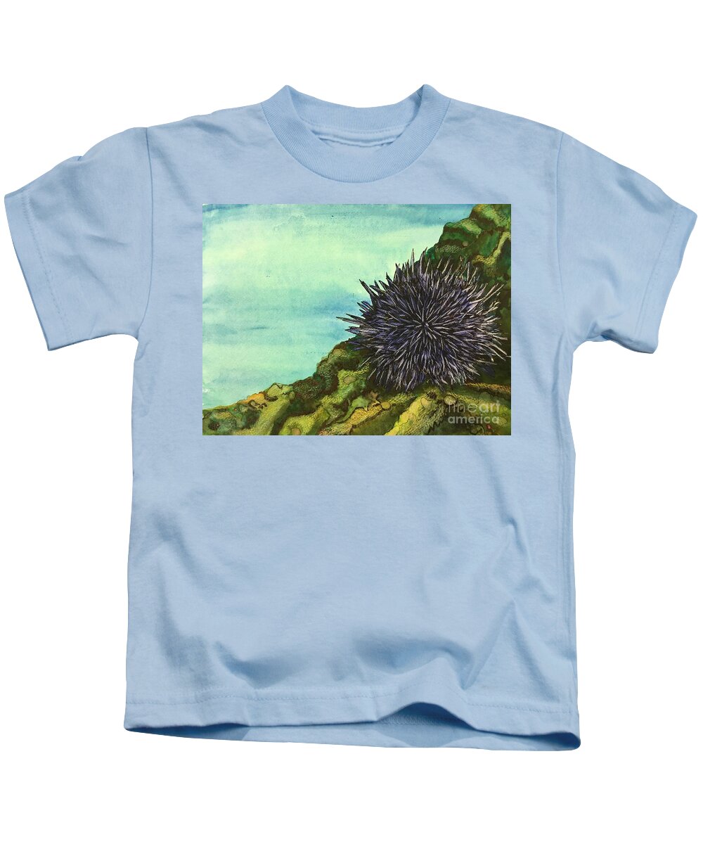  Sea Kids T-Shirt featuring the mixed media Sea Urchin  by Mastiff Studios