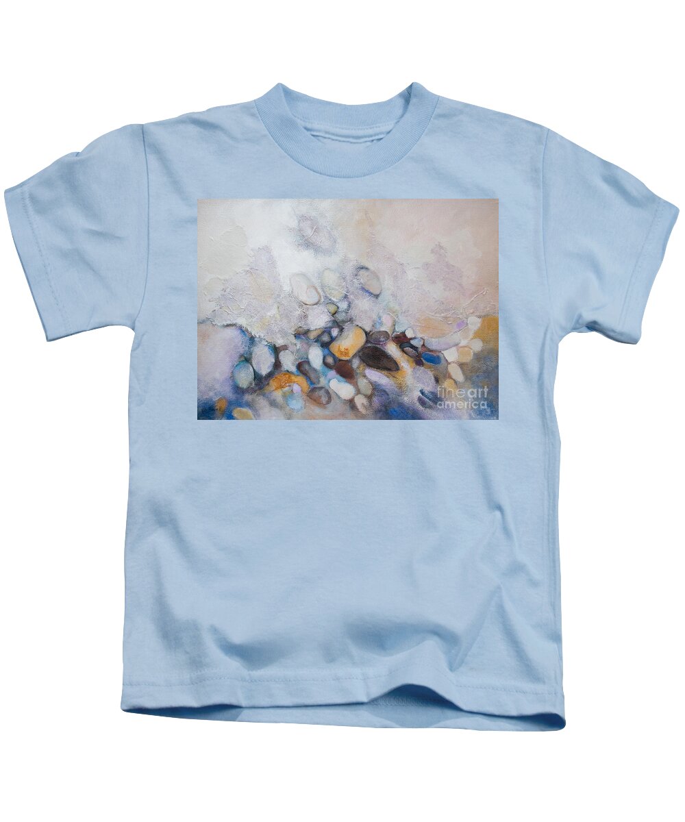 Abstract Kids T-Shirt featuring the mixed media Seashore by Kate Bedell