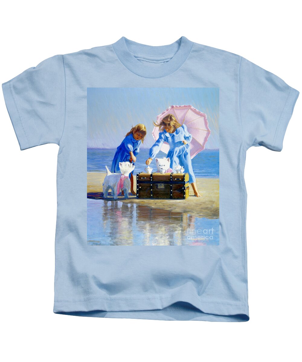West Highland Terrier Kids T-Shirt featuring the painting Seaweed Tea by Candace Lovely