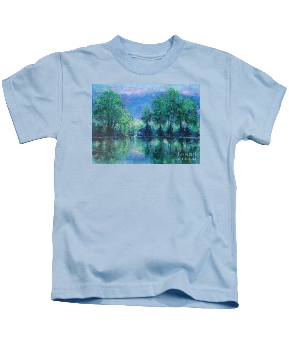 River Kids T-Shirt featuring the painting Shenandoah by Dan Campbell