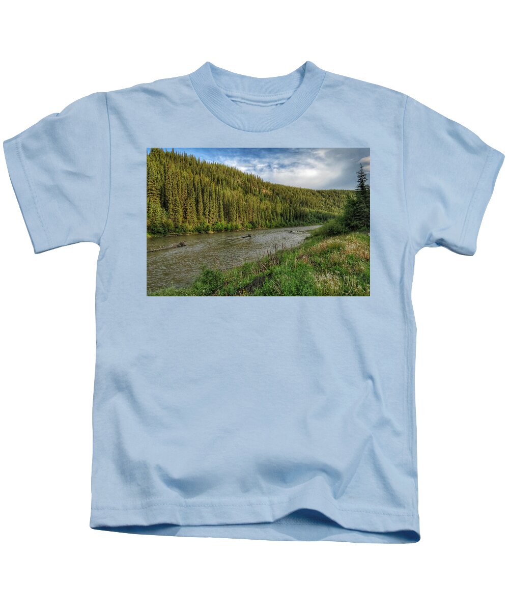 Sikanni River Kids T-Shirt featuring the photograph Sikanni River by Ross Kestin