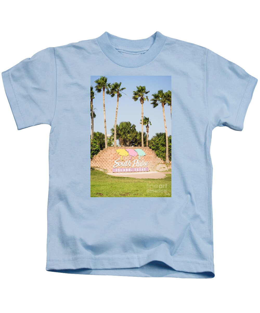 South Padre Island Sign Kids T-Shirt featuring the photograph South Padre Island Sign by Imagery by Charly