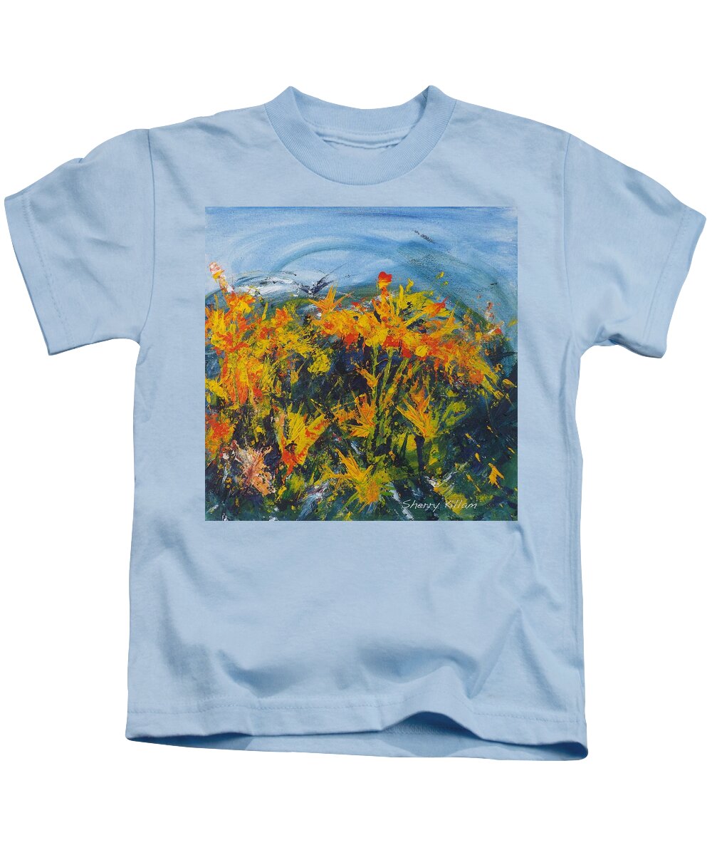 Garden Kids T-Shirt featuring the painting Spring Hopes by Sherry Killam