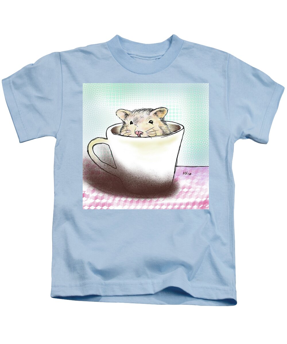 Hamster Kids T-Shirt featuring the digital art Super Cute Hamster by AnneMarie Welsh