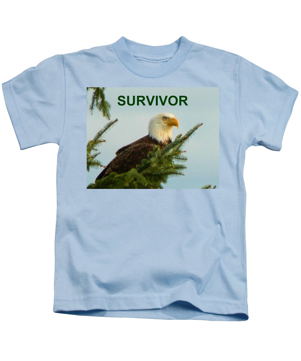 Positive Encouragements Kids T-Shirt featuring the photograph Survivor by Gallery Of Hope 