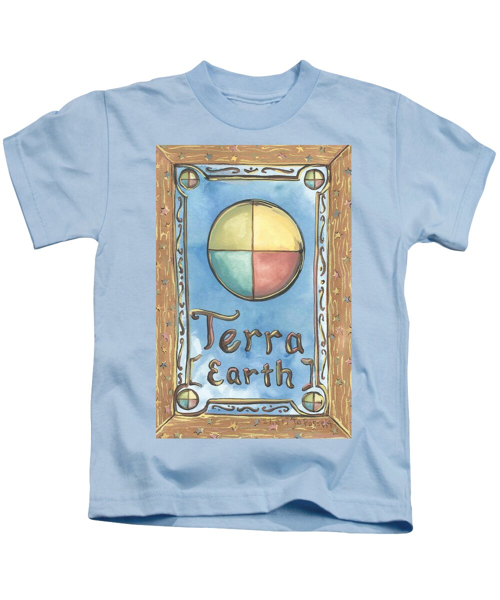 Terra Kids T-Shirt featuring the painting Terra by Sheri Jo Posselt