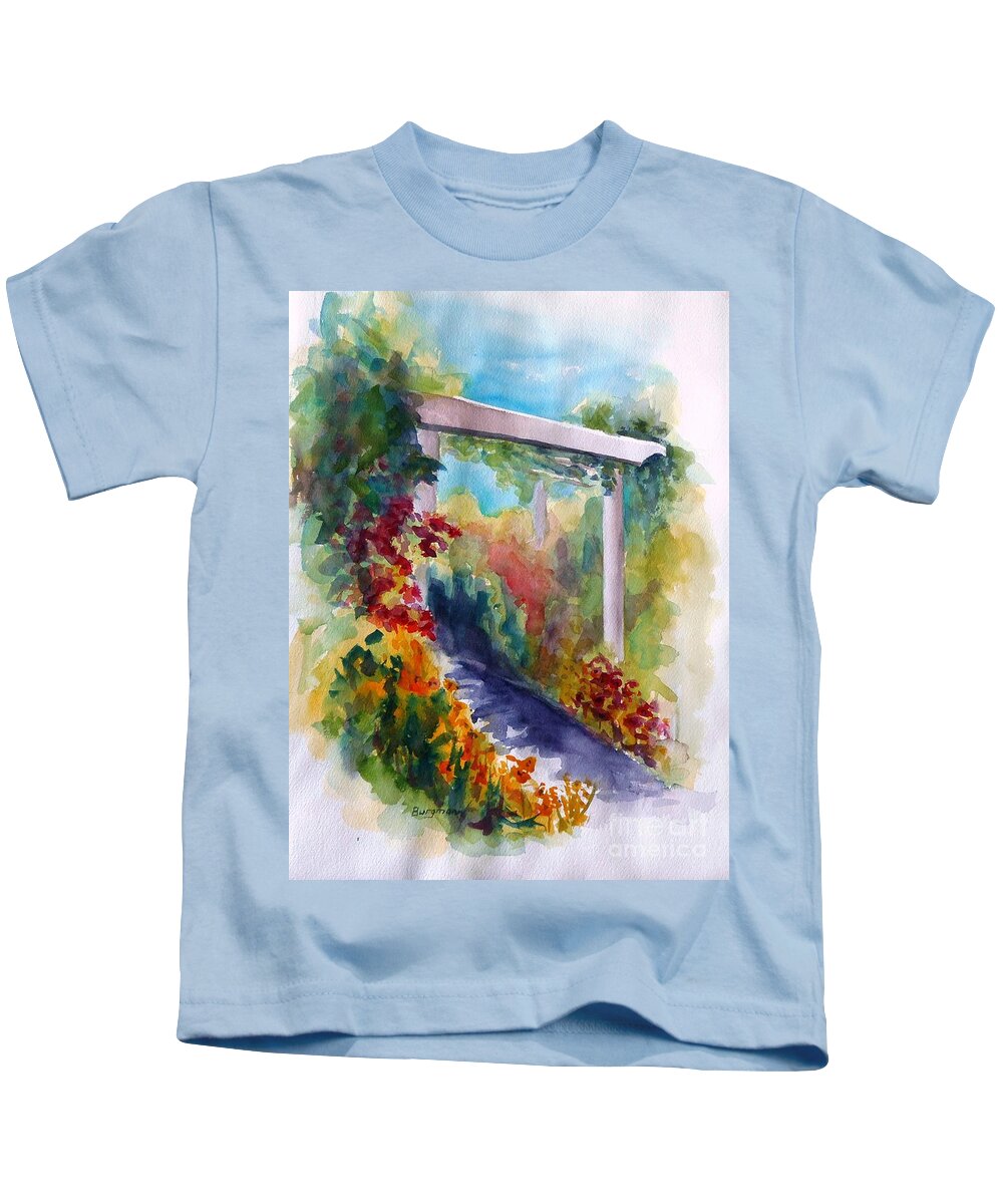 Flowers Kids T-Shirt featuring the painting The Arbor by Petra Burgmann