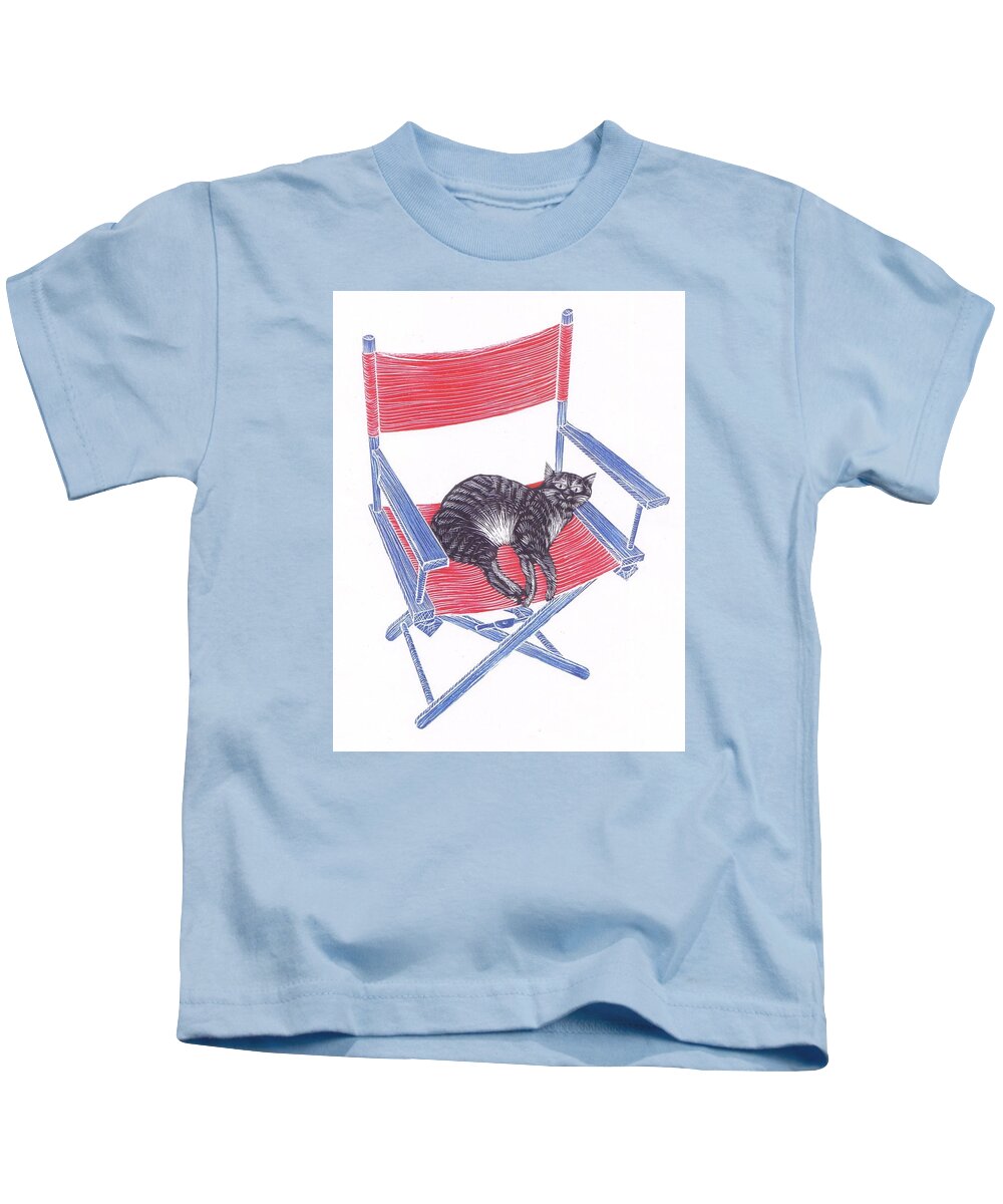Cat Kids T-Shirt featuring the drawing The Director by Jim Harris