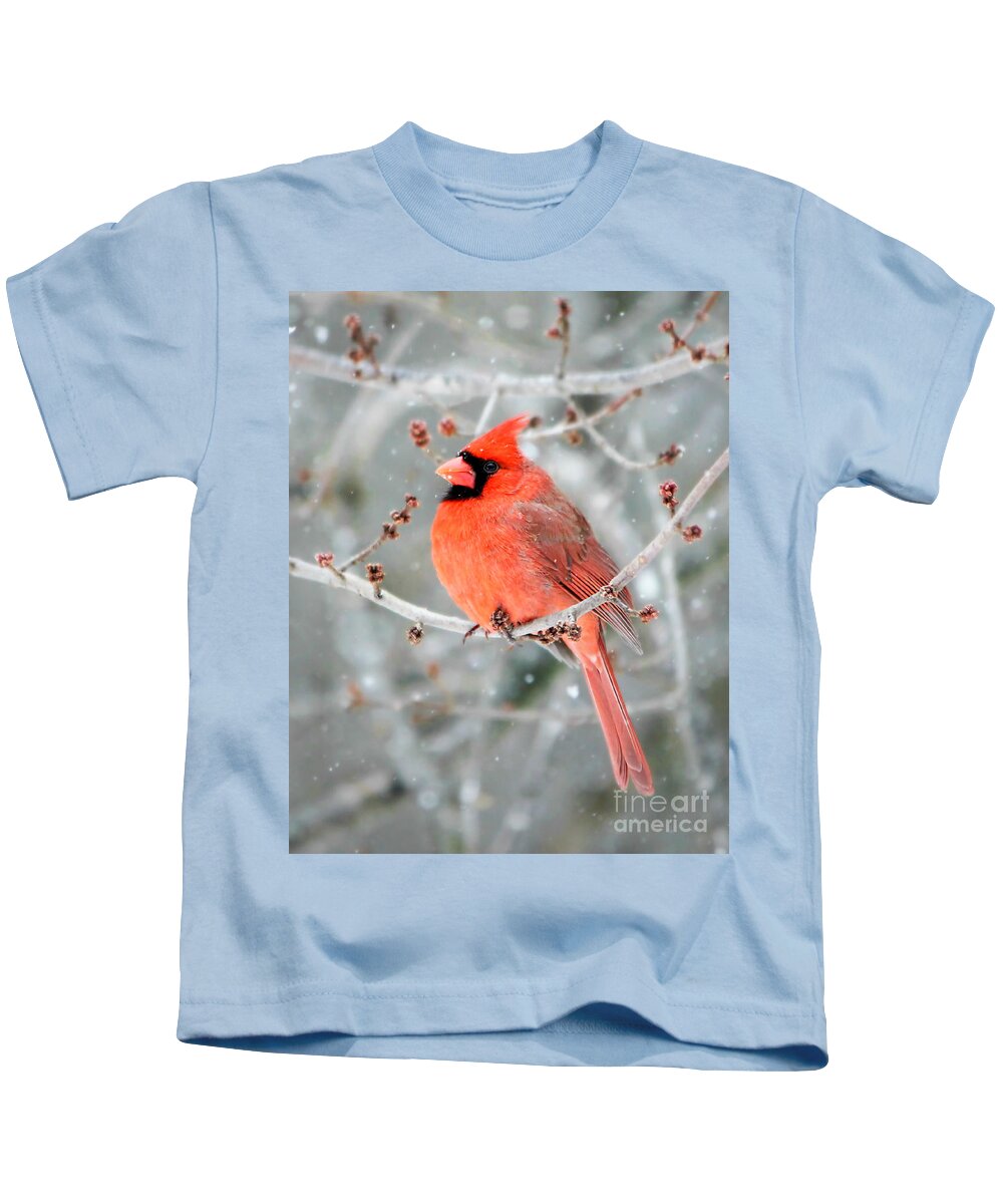 Northern Cardinal Kids T-Shirt featuring the photograph The Guardian by Tina LeCour
