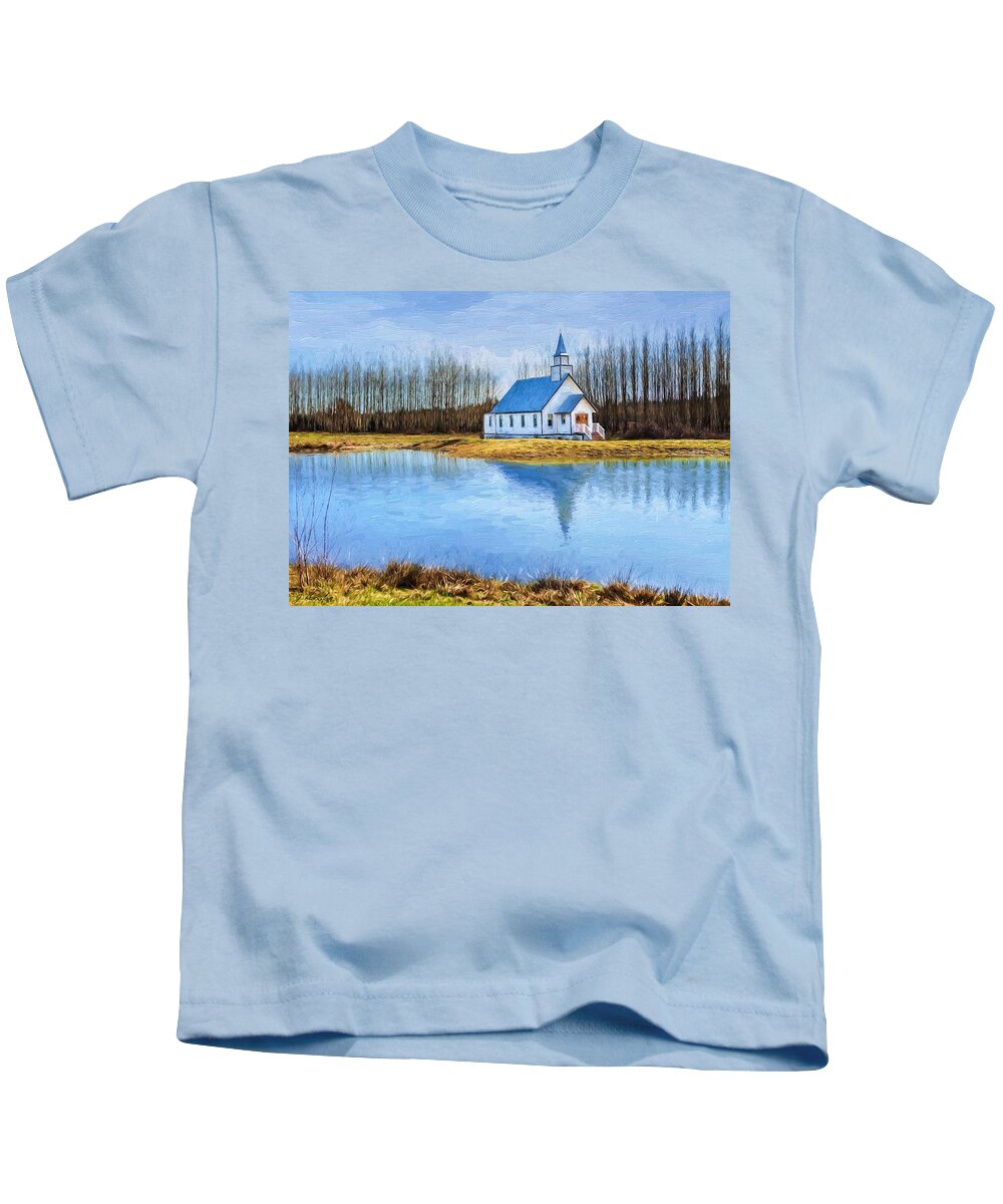 The Heart Of It All Kids T-Shirt featuring the painting The Heart Of It All - Landscape Art by Jordan Blackstone