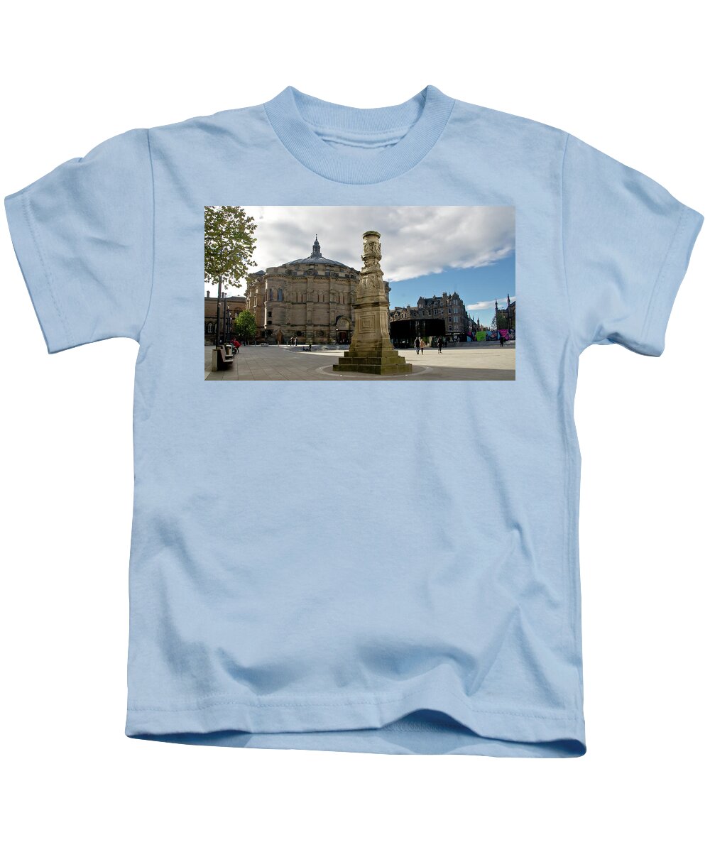 Hall Kids T-Shirt featuring the photograph The Mc Ewan Hall and Bristo Square by Elena Perelman