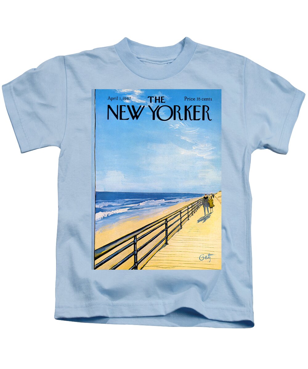 Arthur Kids T-Shirt featuring the painting The New Yorker Cover - April 1st, 1967 by Arthur Getz
