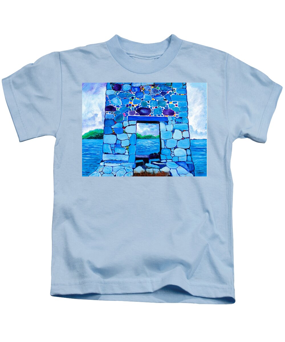 Ocean Kids T-Shirt featuring the painting The Opening 18 x 24 by Santana Star