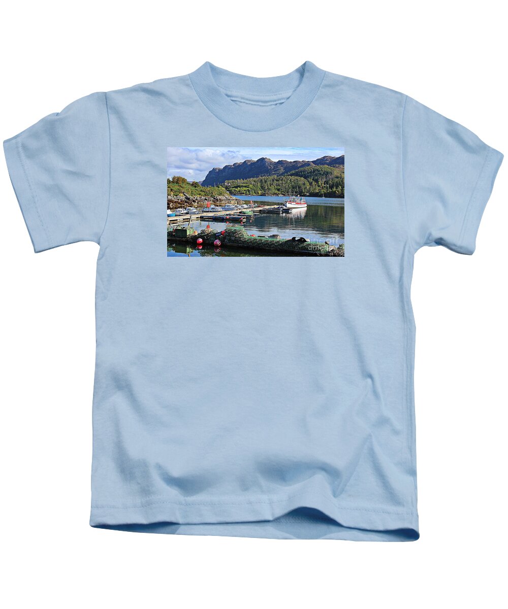 Plockton Port Kids T-Shirt featuring the photograph The Port at Plockton by Clare Bevan