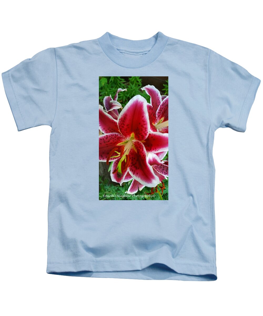 Tiger Lilly Kids T-Shirt featuring the photograph Stargazer Lilly's by Diane Shirley