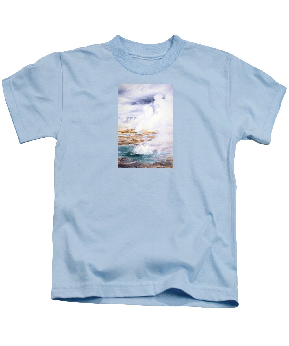 Yellowstone Kids T-Shirt featuring the painting Toil and Trouble by Marsha Karle