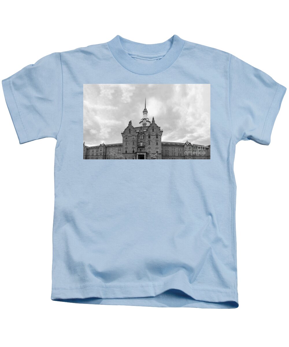 Trans Kids T-Shirt featuring the photograph Trans Allegheny Lunatic Asylum in black and white by Karen Foley