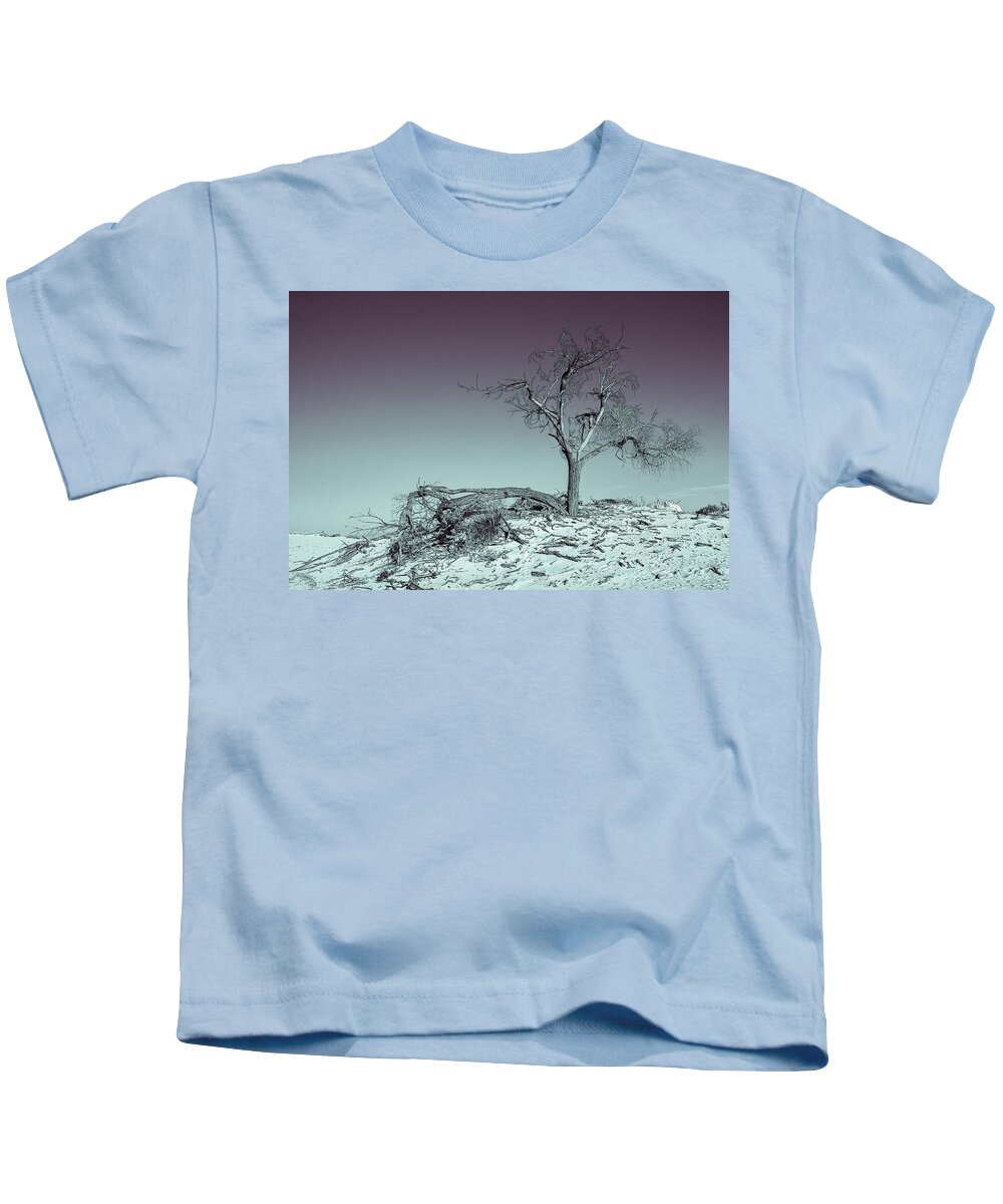 Monument Kids T-Shirt featuring the photograph Tree at White Sands, New Mexico by Roslyn Wilkins