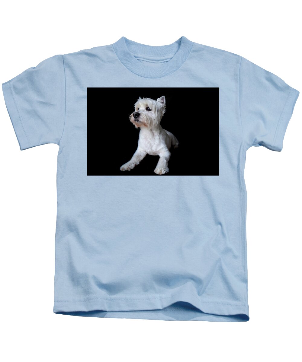 Westie Kids T-Shirt featuring the photograph Trot Posing by Nicole Lloyd