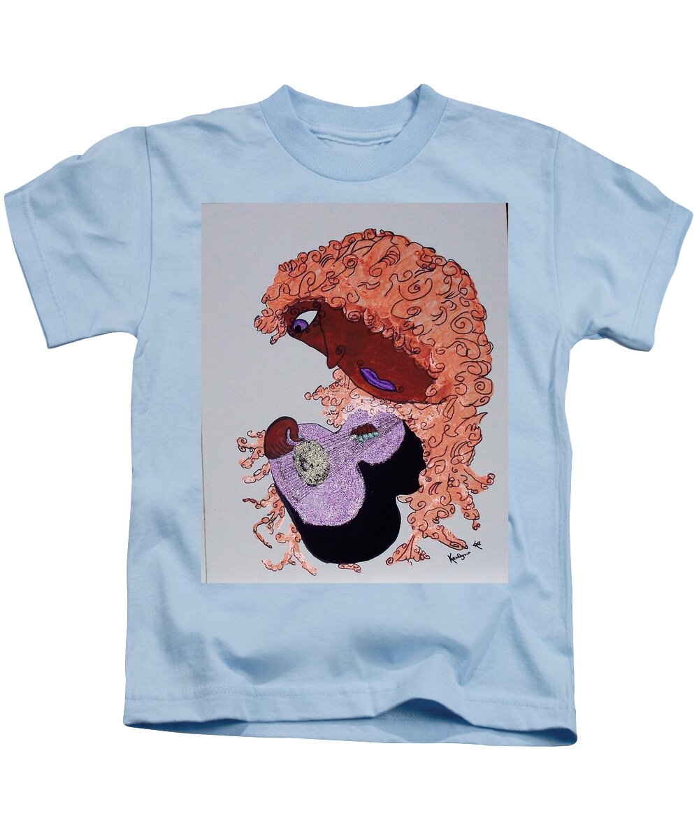 Dark Kids T-Shirt featuring the painting Troubadour 2 by Kenlynn Schroeder