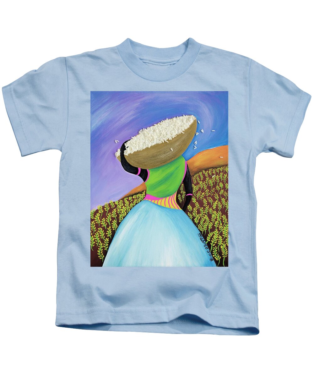 Sabree Kids T-Shirt featuring the painting True Strength by Patricia Sabreee