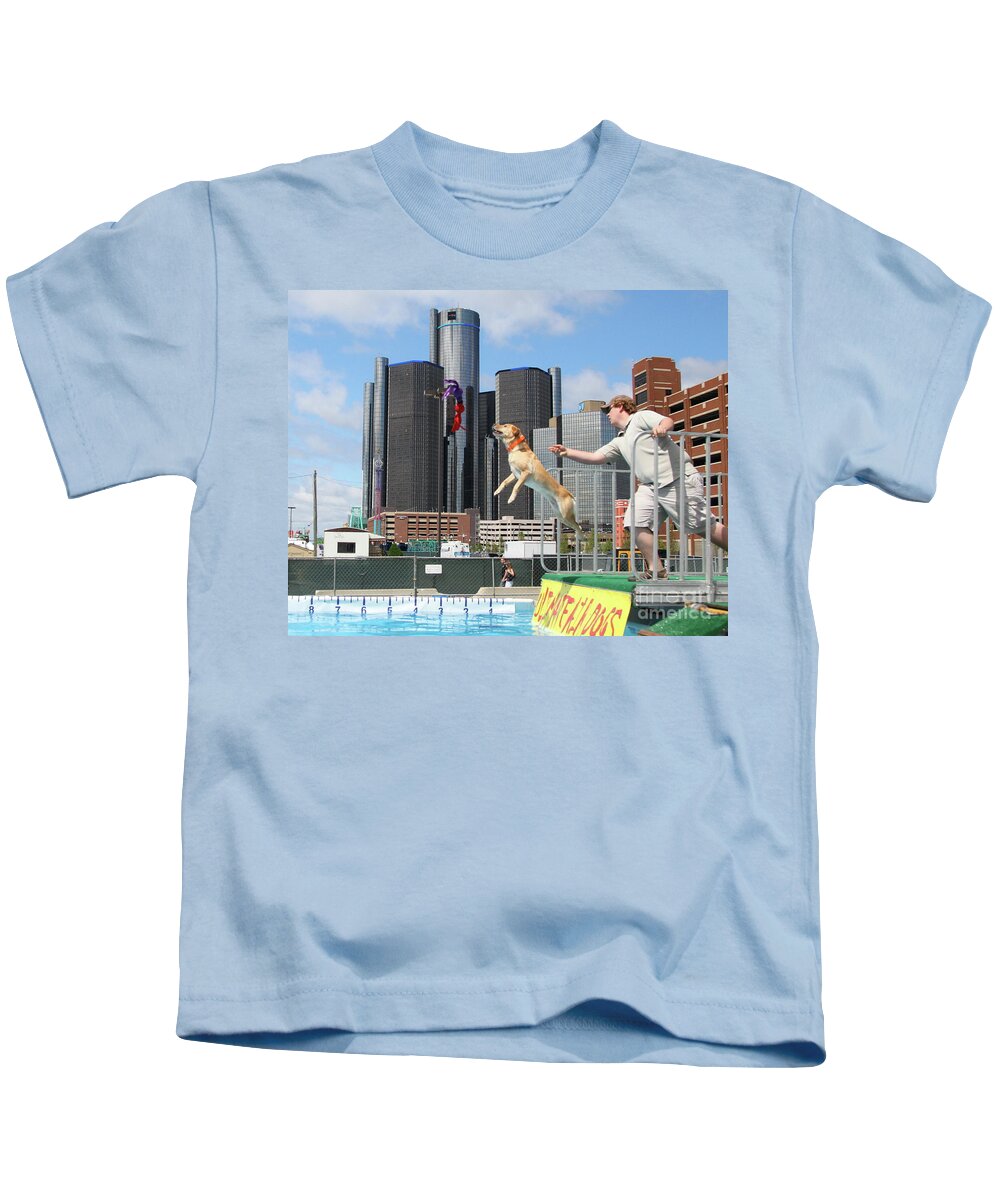Dog Kids T-Shirt featuring the photograph Ultimate Air Dogs Detroit Mi by Robert Pearson