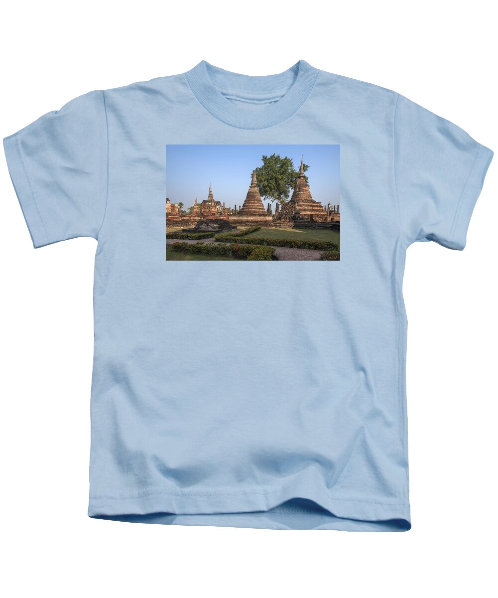 Temple Kids T-Shirt featuring the photograph Wat Mahathat Chedi DTHST0014 by Gerry Gantt