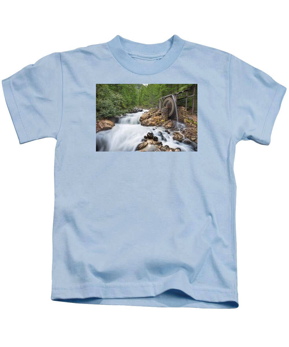 Waterwheel Kids T-Shirt featuring the photograph Waterwheel by James Billings