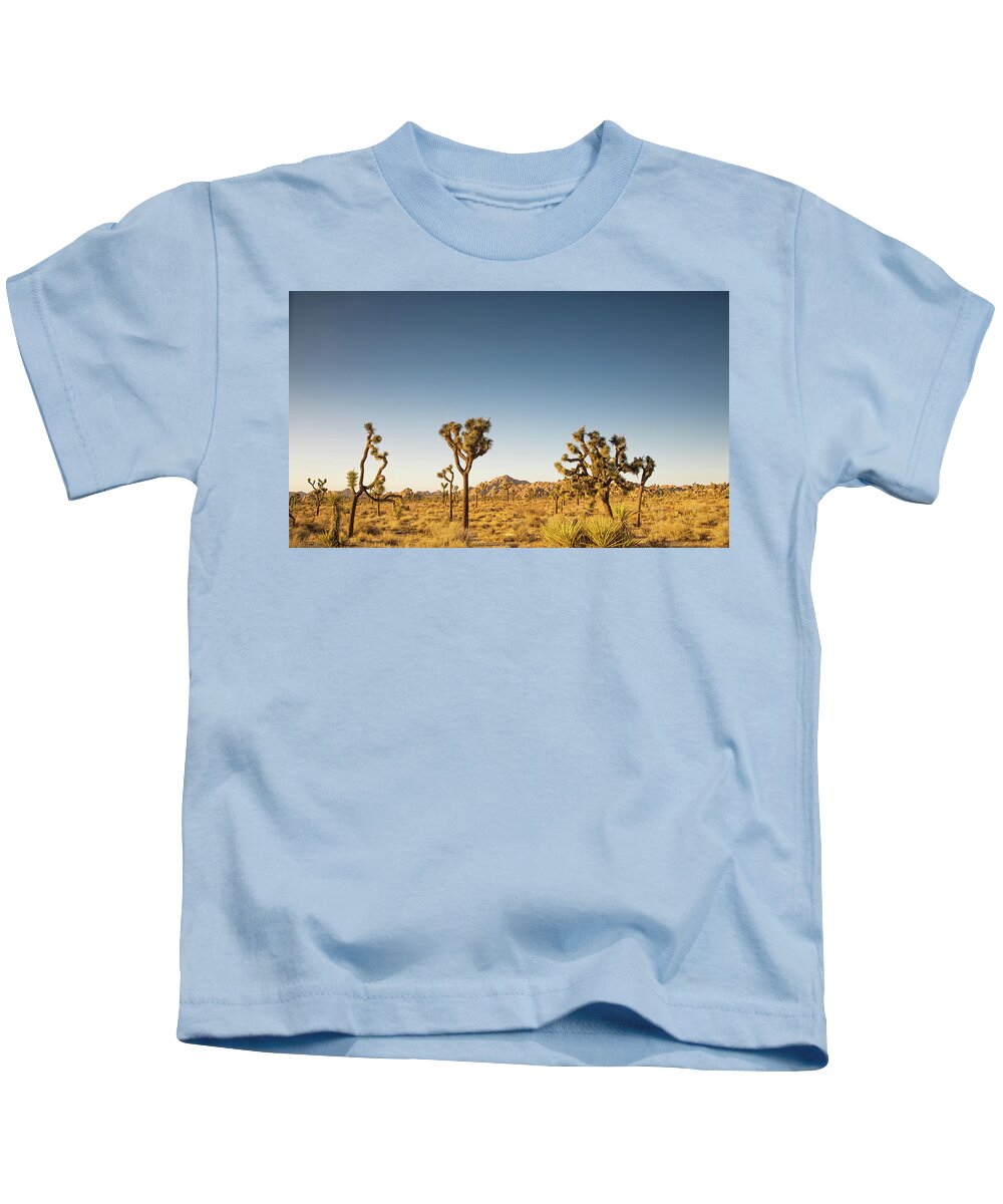 Joshua Tree National Park Kids T-Shirt featuring the photograph We love this sunset by Kunal Mehra
