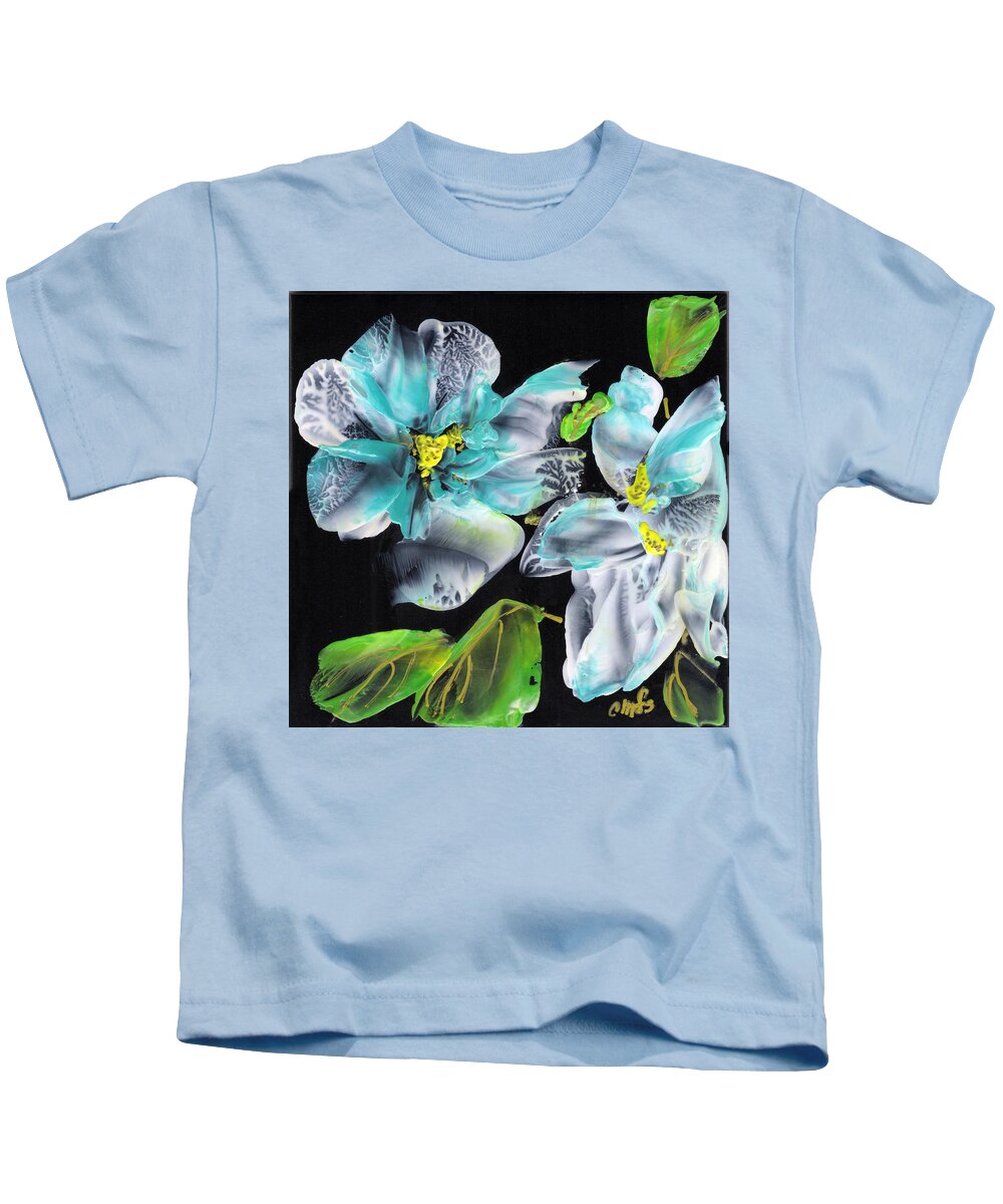 Floral Abstract Kids T-Shirt featuring the painting White Lace by Charlene Fuhrman-Schulz