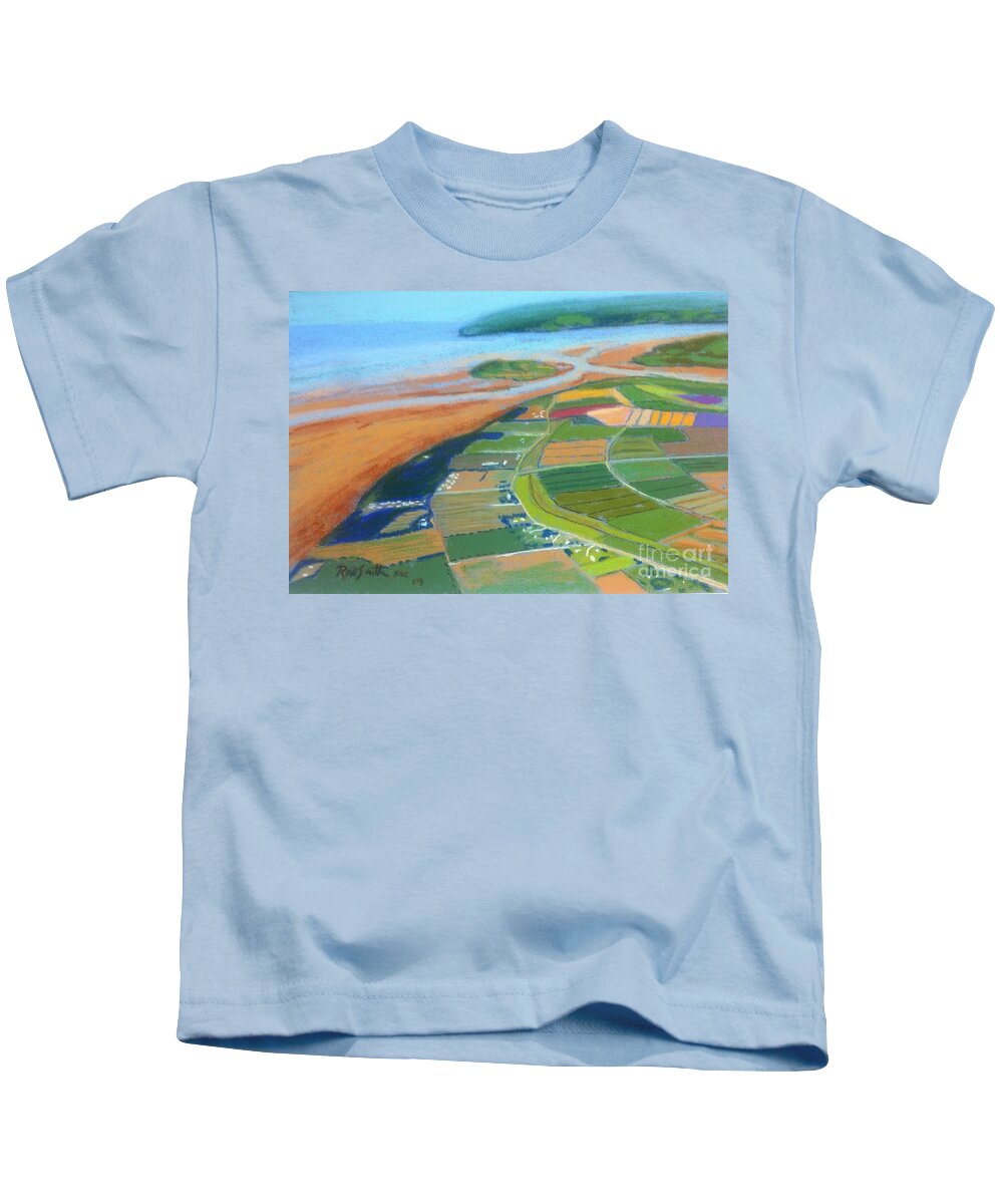 Pastels Kids T-Shirt featuring the pastel Wings over Grand Pre' by Rae Smith