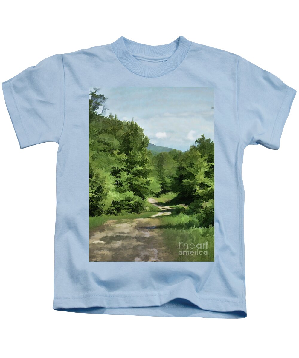 Road Kids T-Shirt featuring the photograph Going Down the Road #2 by Xine Segalas
