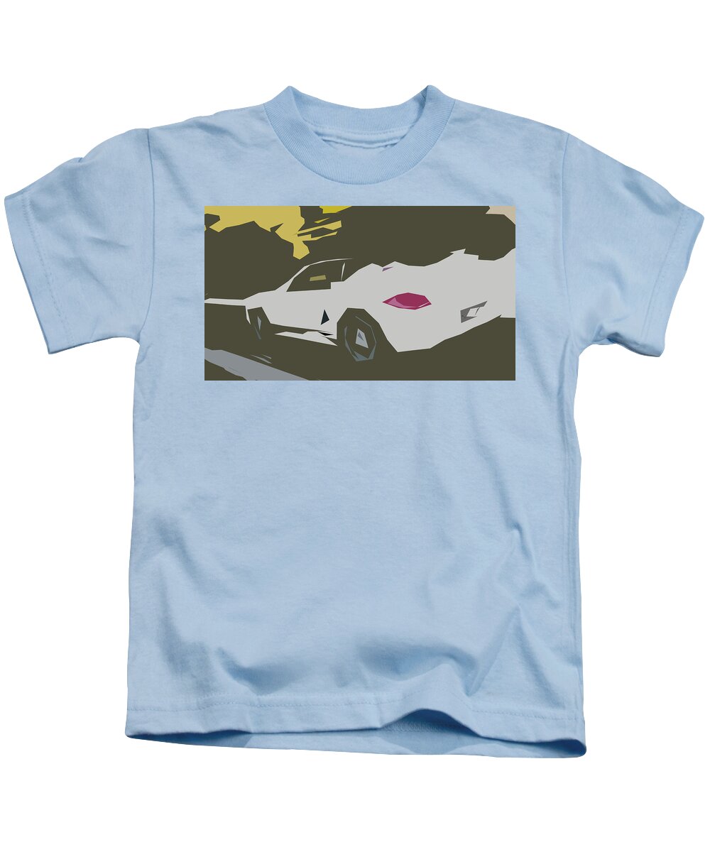 Car Kids T-Shirt featuring the digital art Porsche Boxster Spyder Abstract Design #4 by CarsToon Concept
