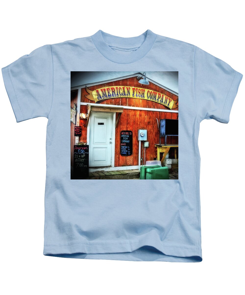 Southport Kids T-Shirt featuring the photograph American Fish Company by Don Margulis