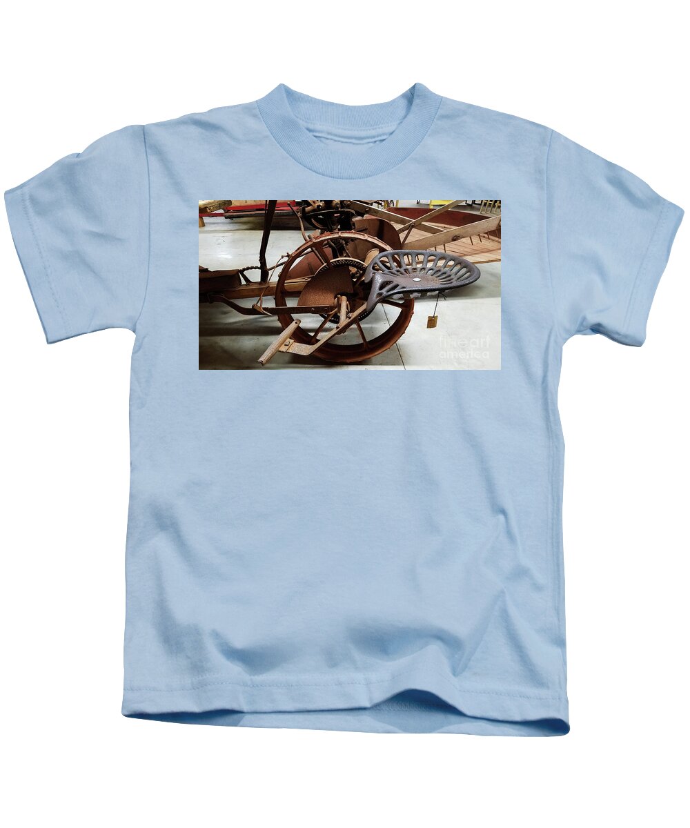 Tractor Seat Kids T-Shirt featuring the photograph Antique Tractor Seat by Mary Capriole