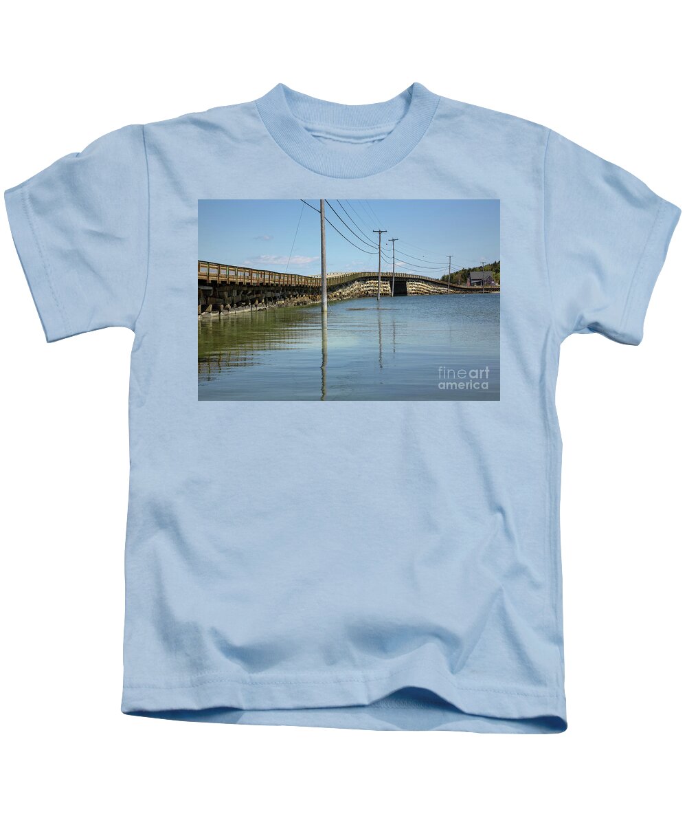 Landscape Kids T-Shirt featuring the photograph Bailey Island Bridge - Harpswell Maine USA by Erin Paul Donovan