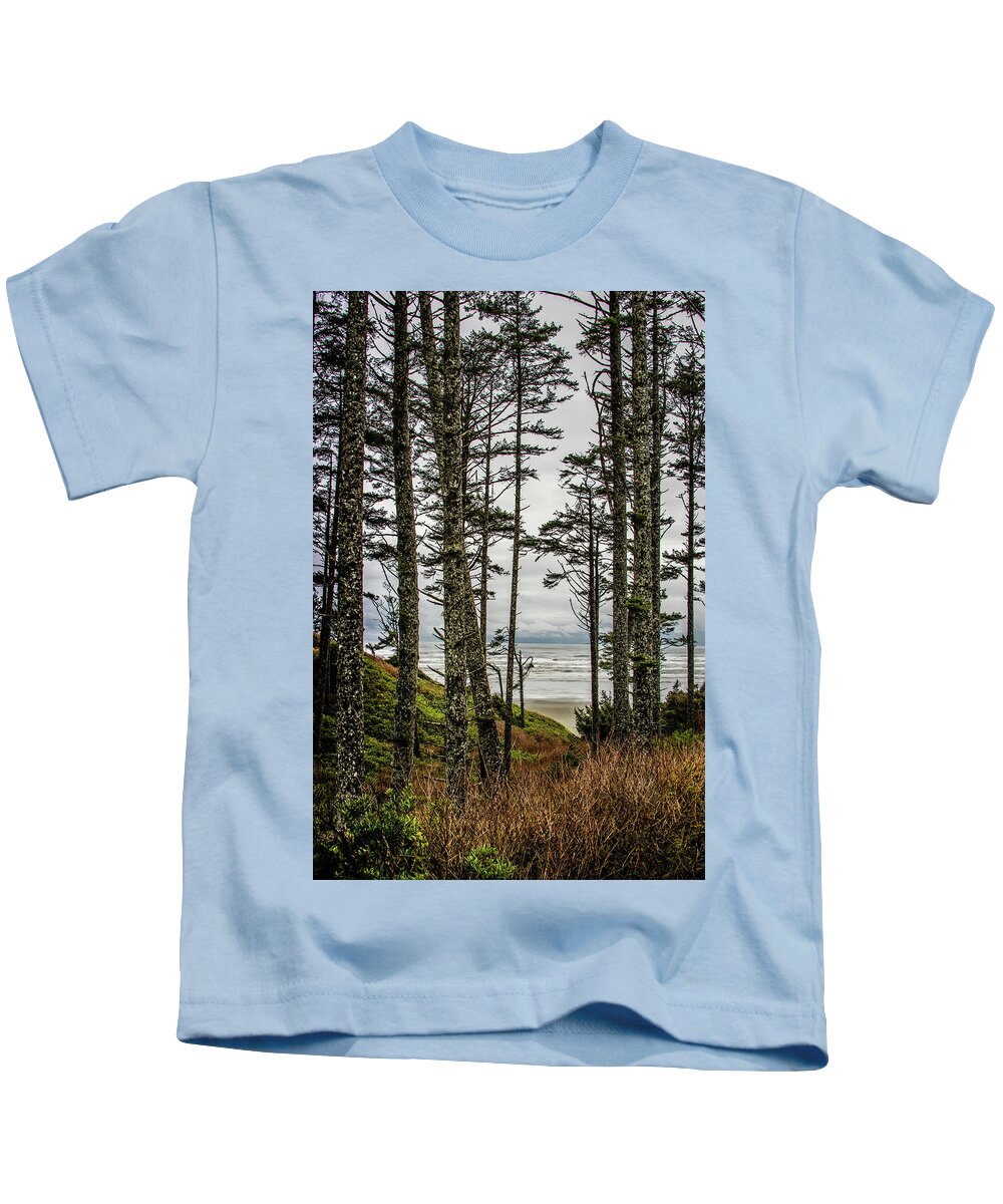 Trees Kids T-Shirt featuring the photograph Beach Trees by Jerry Cahill