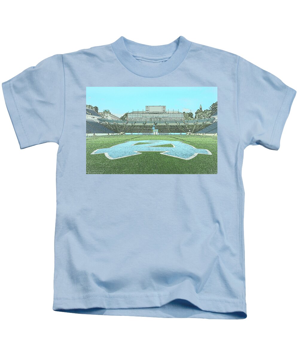 Kenan Memorial Stadium Kids T-Shirt featuring the photograph Centerfield by Minnie Gallman