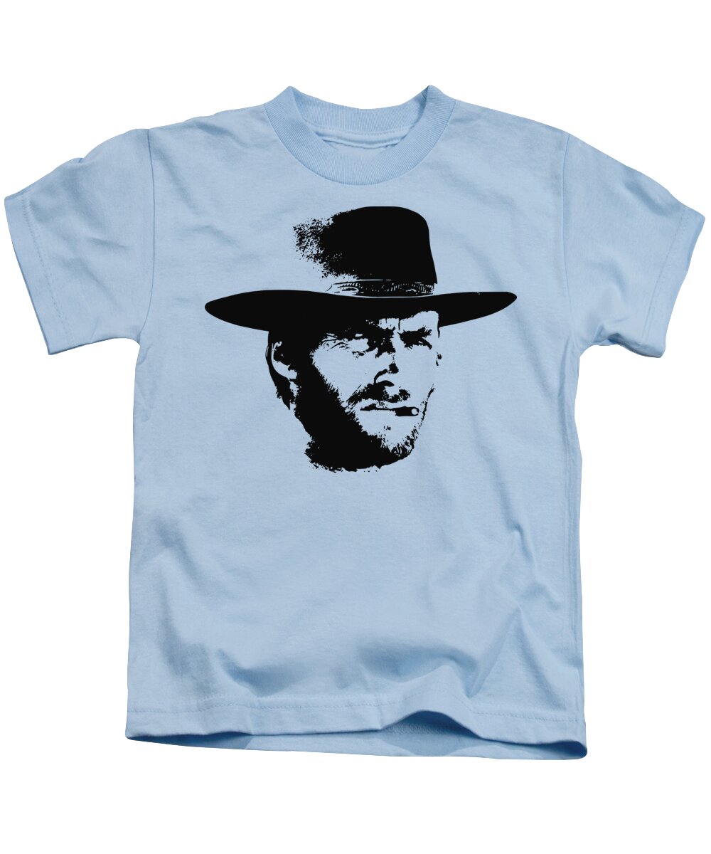 Clint Eastwood Kids T-Shirt featuring the digital art Clint Eastwood Minimalistic Pop Art by Megan Miller