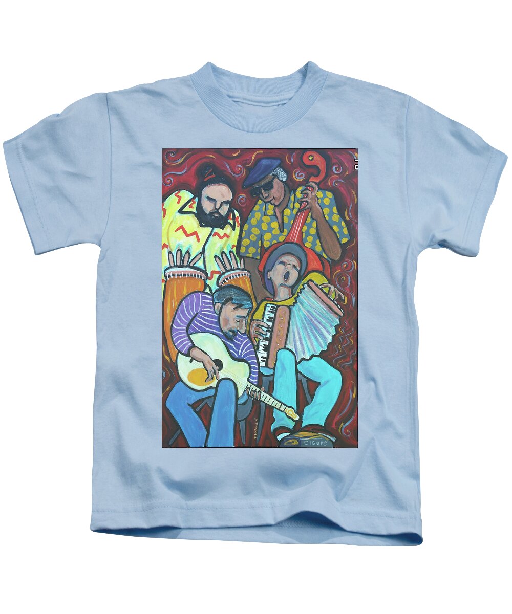 Painting Kids T-Shirt featuring the painting Coffehouse Combo by Todd Peterson