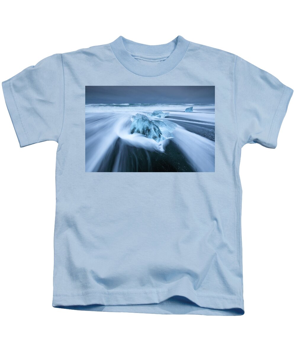 Iceland Kids T-Shirt featuring the photograph Diamond Beach by Rob Davies