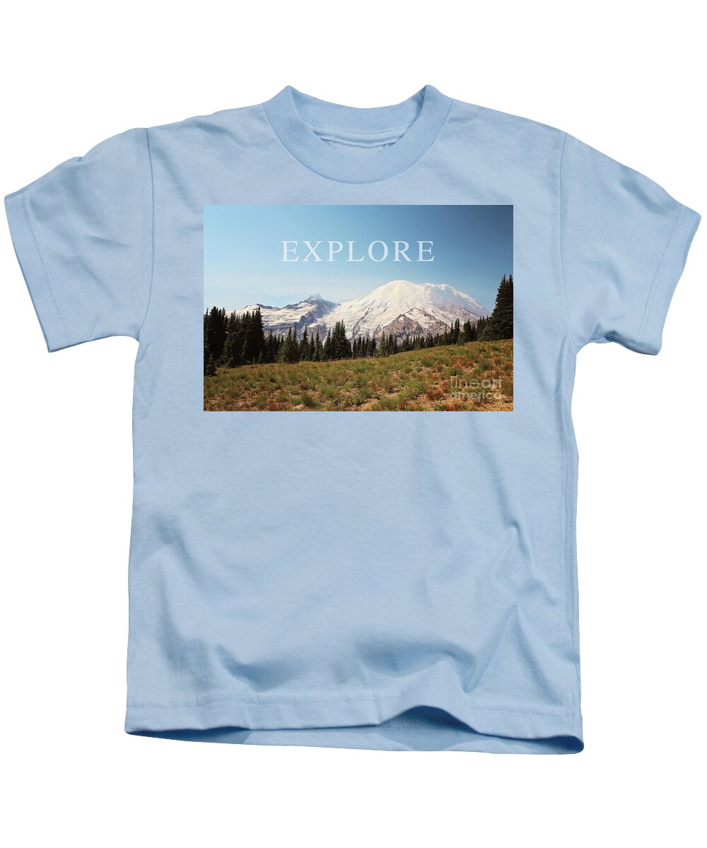Landscape Kids T-Shirt featuring the photograph Explore The Mountains by Sylvia Cook