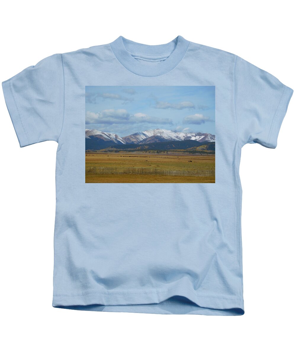 Mountains Kids T-Shirt featuring the photograph Fall Mountain Meadow by Karen Stansberry