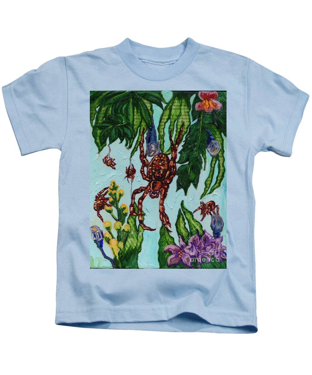 Spider Kids T-Shirt featuring the painting Garden Orbweaver by Emily McLaughlin