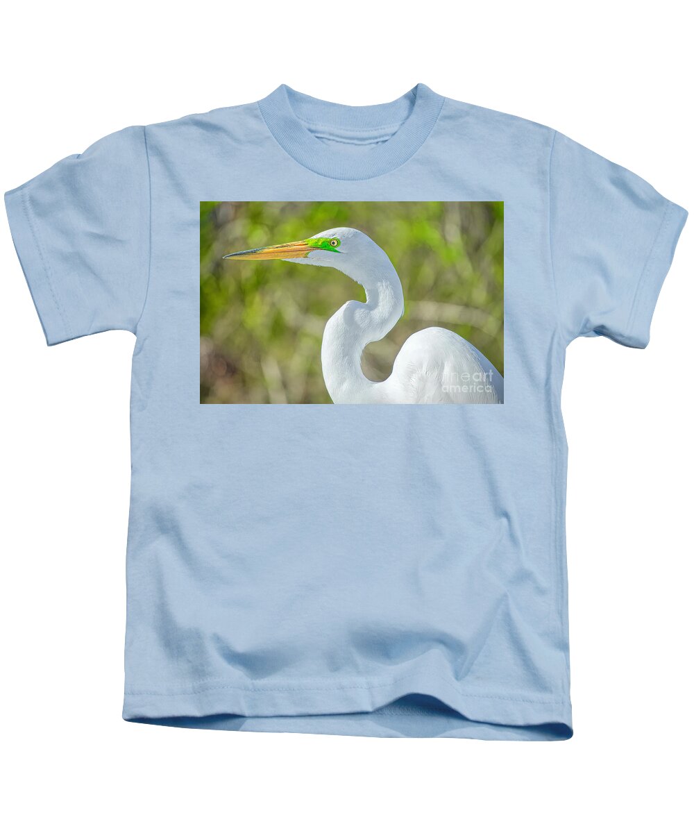 Great Egrets Kids T-Shirt featuring the photograph Great White Egret Portrait by Judy Kay