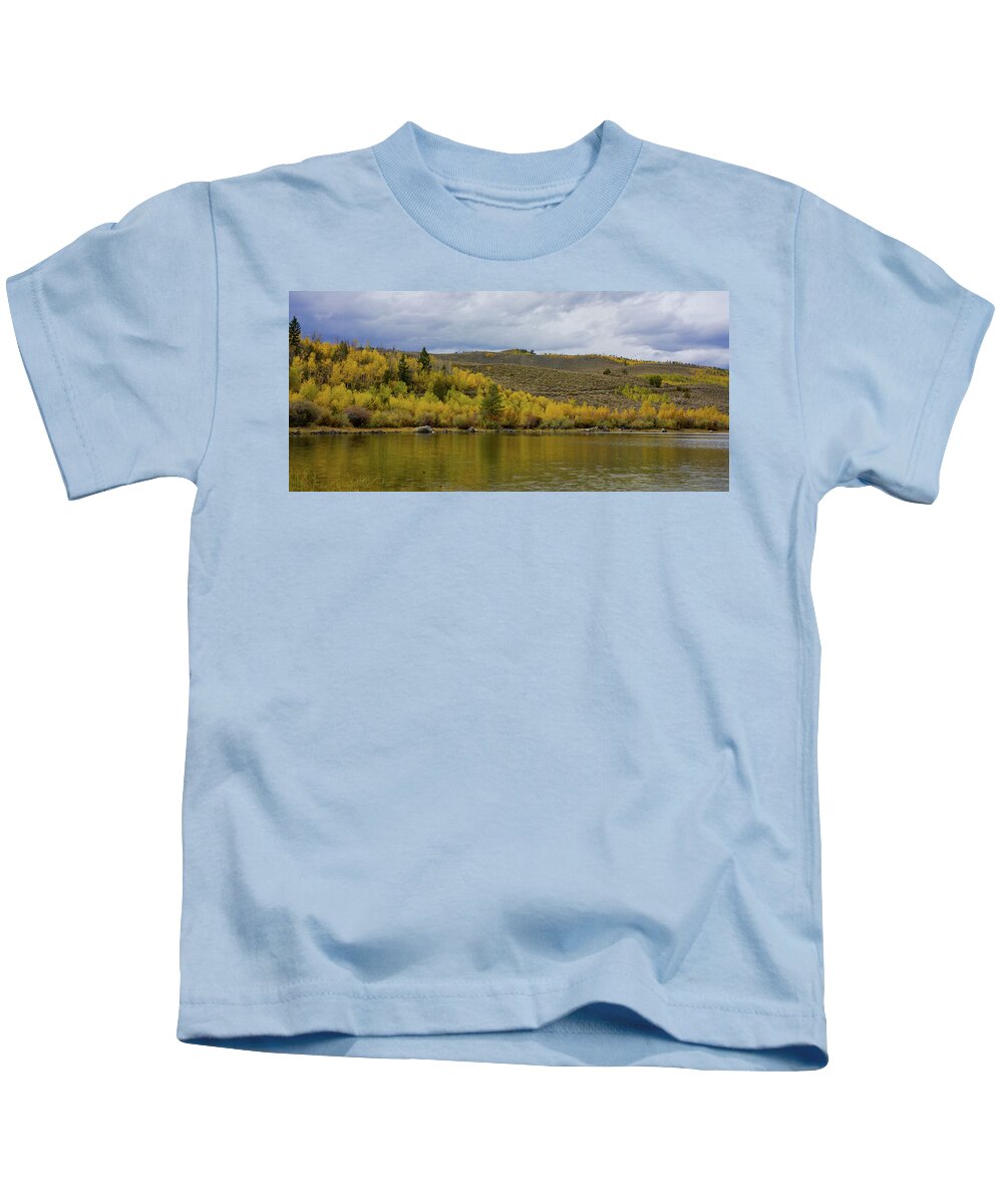 Fall Colors Kids T-Shirt featuring the photograph Half Moon Lake with Fall Colors by Julieta Belmont