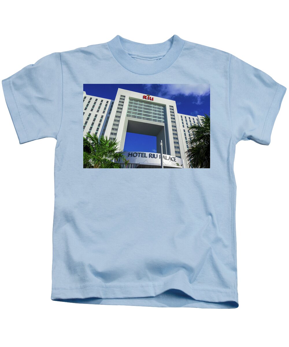 Mexico Kids T-Shirt featuring the photograph Hotel Riu Palace in Cancun by Sun Travels