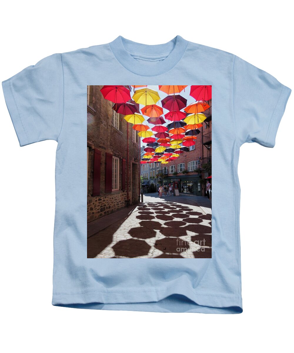 Umbrellas Kids T-Shirt featuring the photograph Let it Rain 1 by Diana Rajala