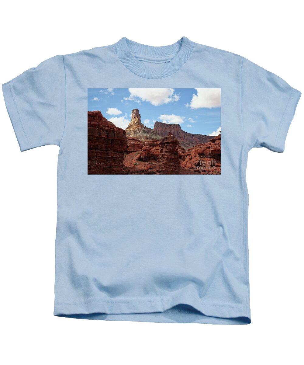 Canyonlands Kids T-Shirt featuring the photograph Let the Chips Fall by Jim Garrison