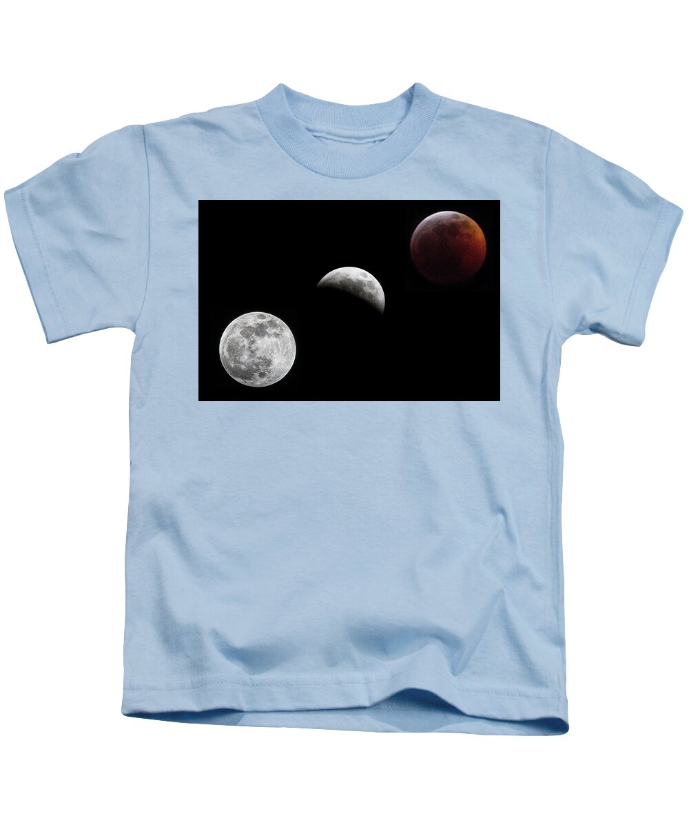 Lunar Kids T-Shirt featuring the photograph Lunar Eclipse by Bob Decker